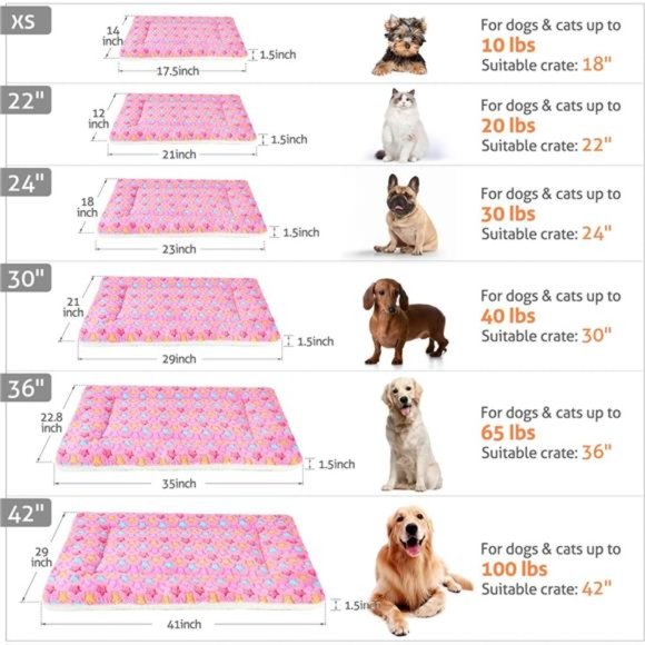 Dog Bed Crate Pad Ultra Soft Pet Bed with Cute Star Print Washable Crate Mat - Picture 6 of 7